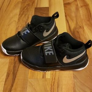 Size 12C Boys Nike Black and Silver Shoes